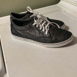 Vans Charcoal Gray Glitter Sneakers with White Soles